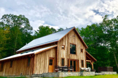 Exterior of Timber Frame Barn in Catskills