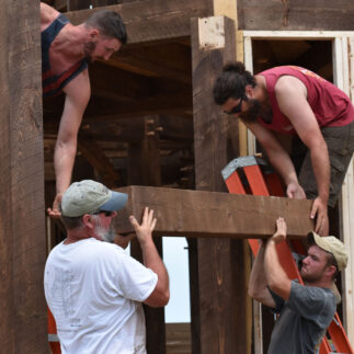 Kennebec Timber Frame Assembly by Builders