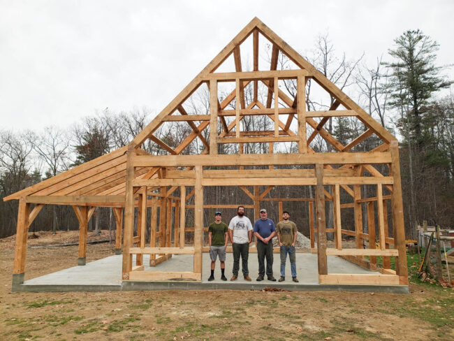 Broken Back Barn with Timber Framing in New Hampshire