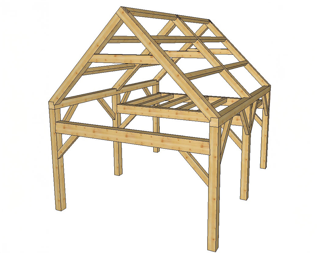 16x20-small-gable-barn-timber-frame-kit 16x20 Small Gable Barn Timber Frame Kit