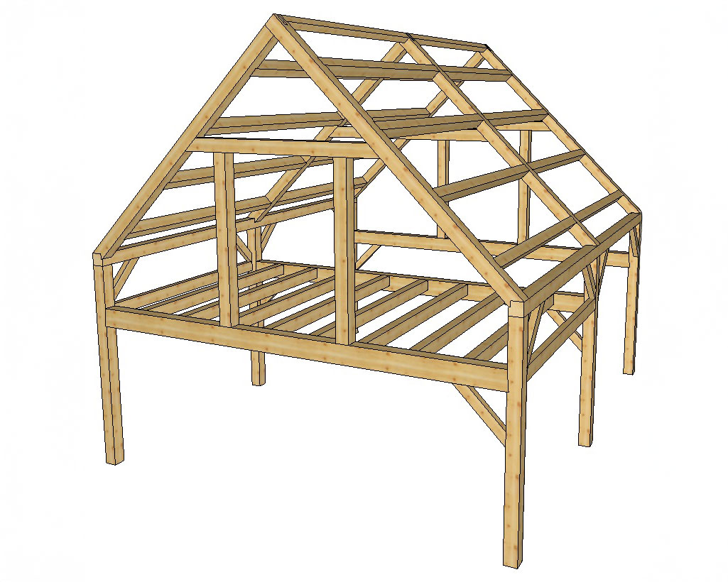 24x28-blueberry-cottage-timber-frame-kit 24' x 28' Blueberry Cottage Timber Frame Kit